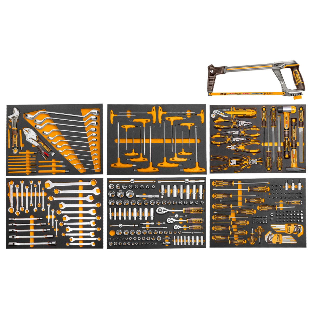 Special - Ultimate Ingco Combo Deal 328 Pcs Hand Tools & 9 Pcs Cordless Power Tool Kit With Batteries & Charger