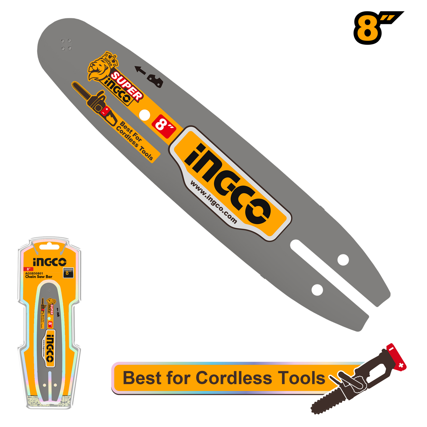 Replacement Bar for 8" Ingco Chainsaw AGSB50801