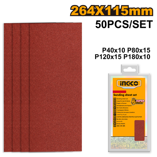 Ingco Sand Sheet Set 50Pcs AKFS2641151