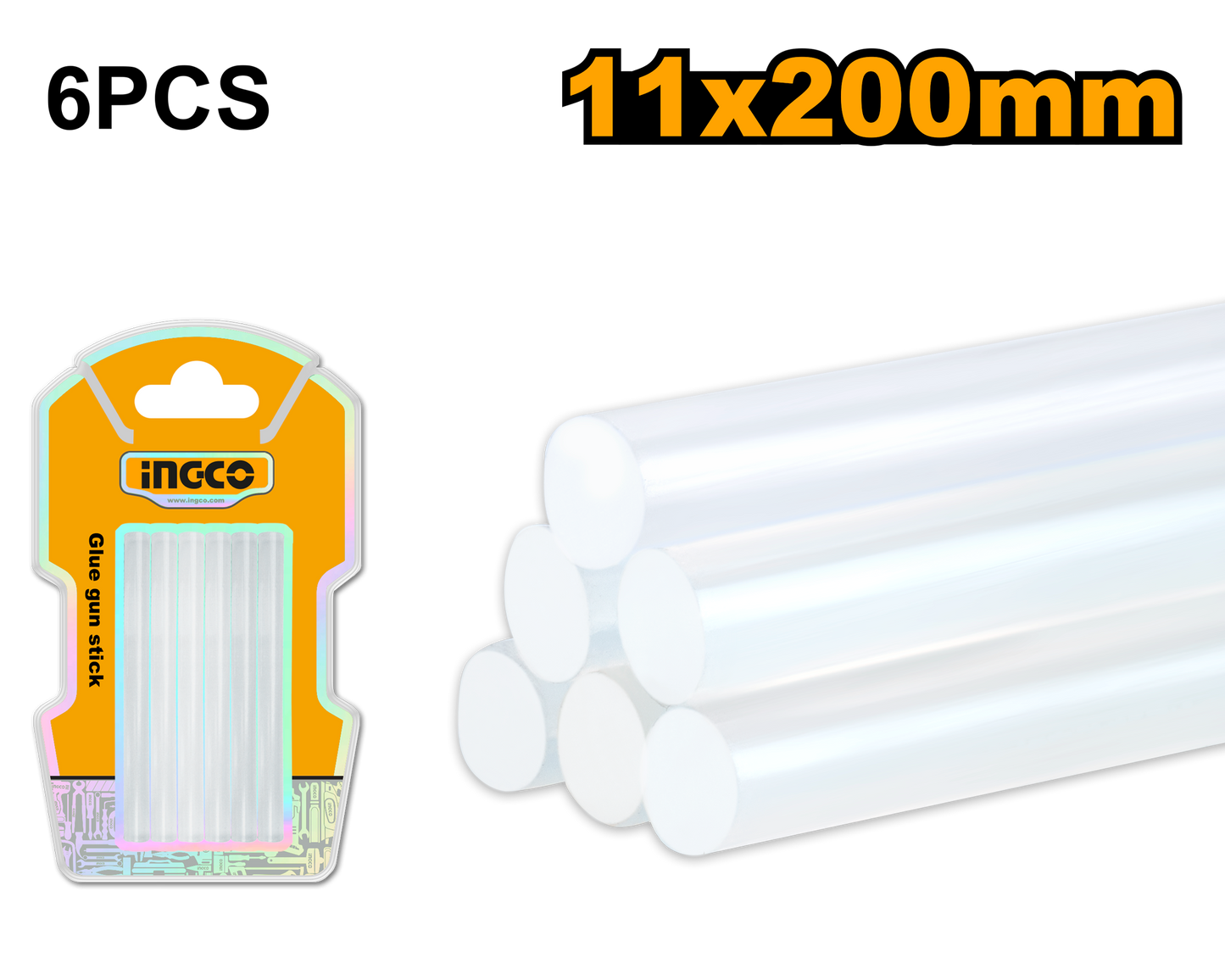 Ingco Glue Stick 11.2X200Mm 6/Card