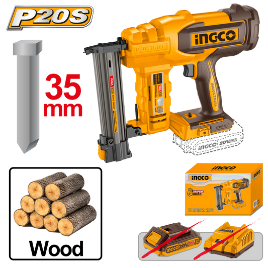 Ingco Cordless Brad Nailer 20V 35mm (Tool only) CBNLI2005