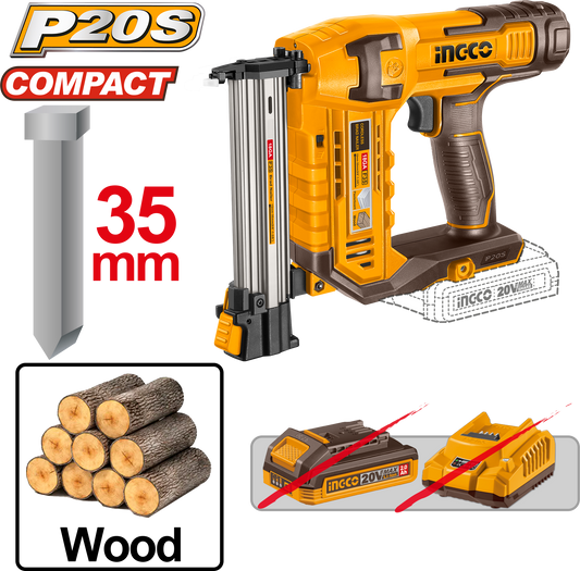 Ingco Cordless Brad Nailer 35mm 20V (Tool only)
