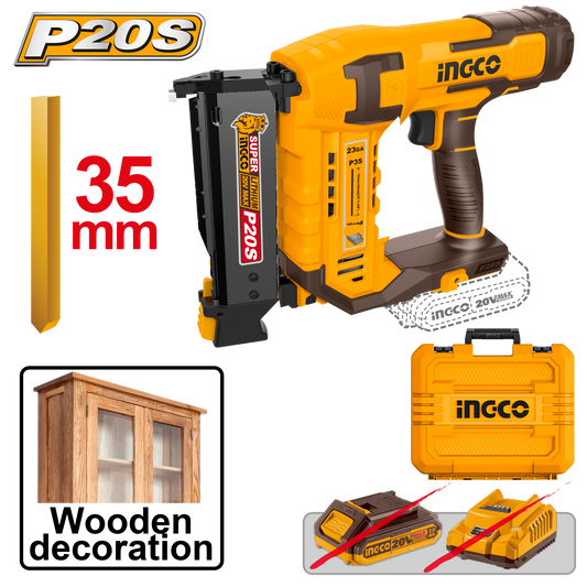 Ingco Cordless Brad Nailer 20V P20S (Tool only) CBNLI3603