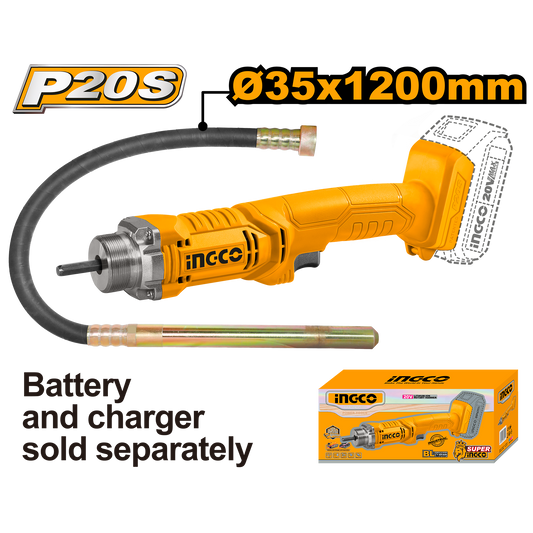 Ingco Cordless Concrete Vibrator 20V (Tool only) CCVLI202301