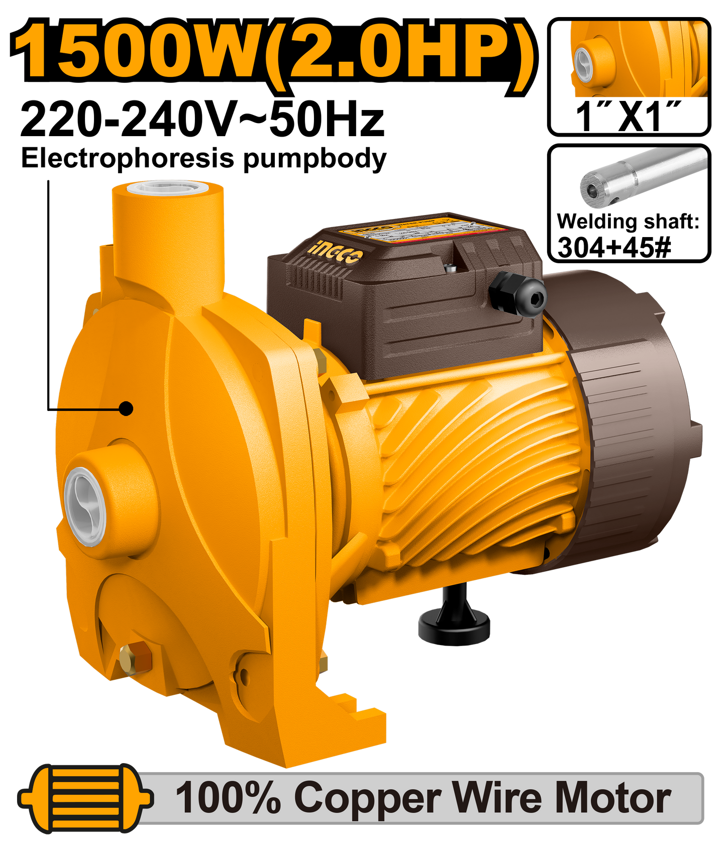 Ingco Centrifugal Water Pump 1500W 146L/Min