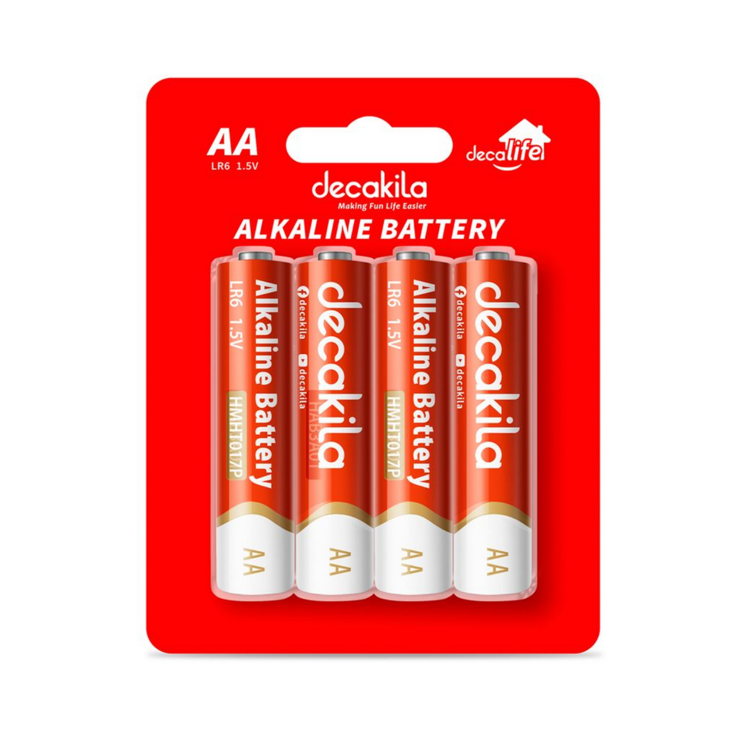 Decakila AA Alkaline Batteries LR6 - Pack of 4