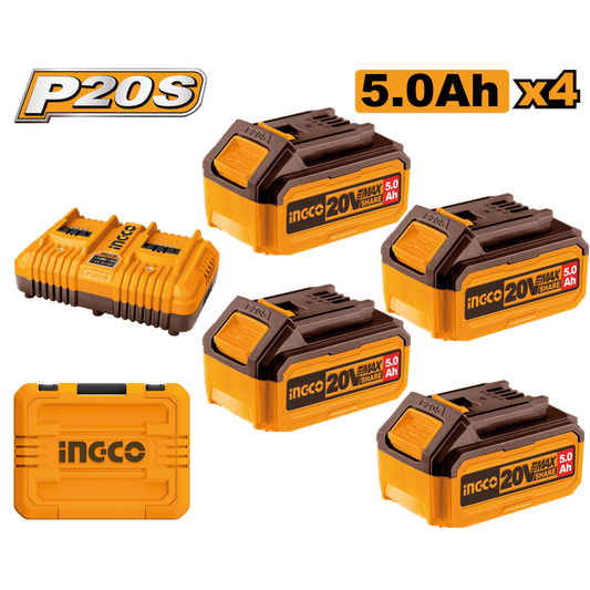 Ingco 20V Lithium-Ion Battery And Charger Kit