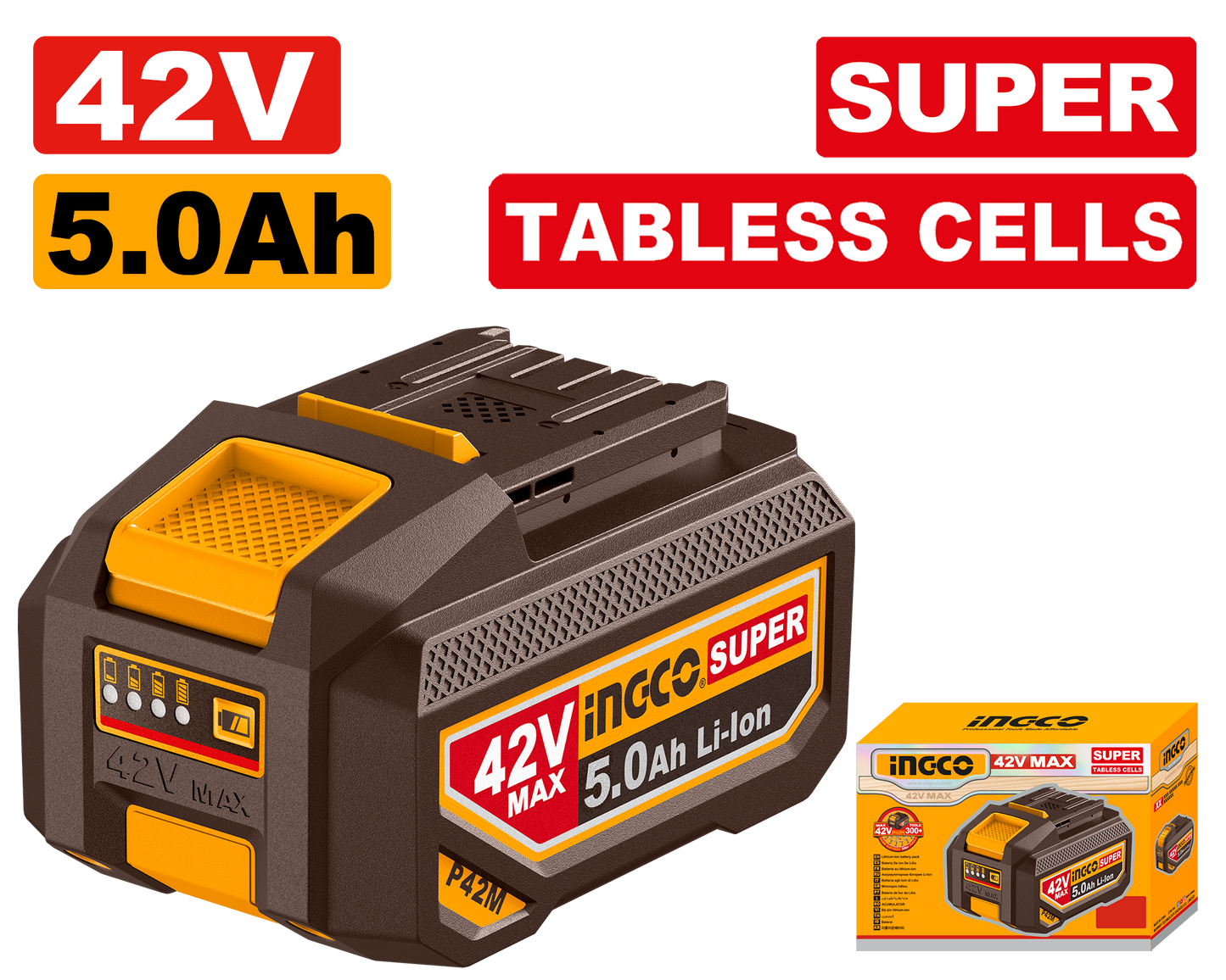 Ingco 42V Battery Pack 5Ah Li-Ion P42M