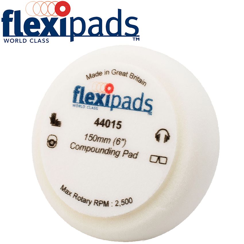 Flexipads White Compounding Sponge 150Mm Hook And Loop