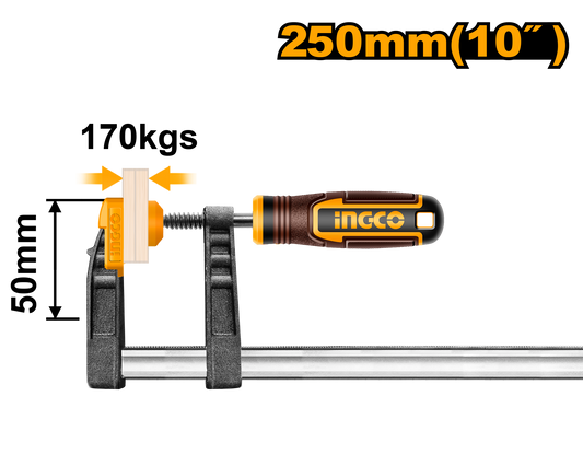 Ingco Clamp F 50X250Mm Plas Hnd HFC020503