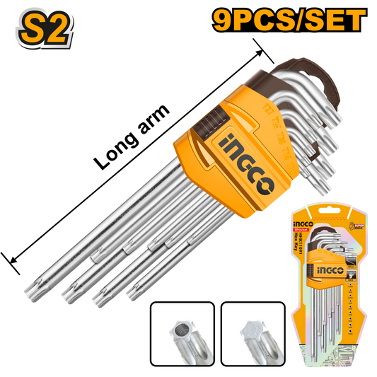 Ingco A/Key 9Pc Torx T10-T50 Crv