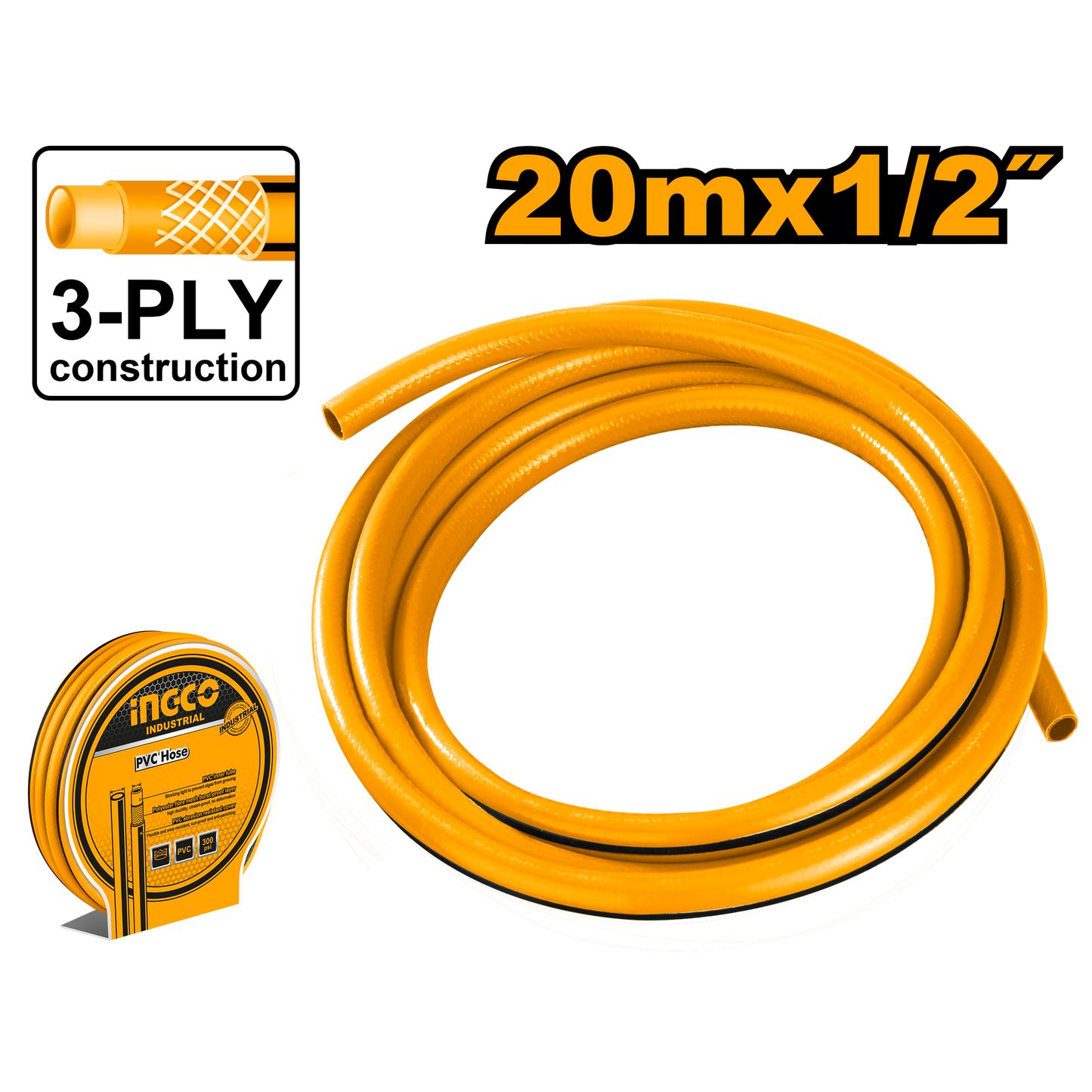 Ingco - Garden Hose - 20m x 1/2-Inch HPH2001