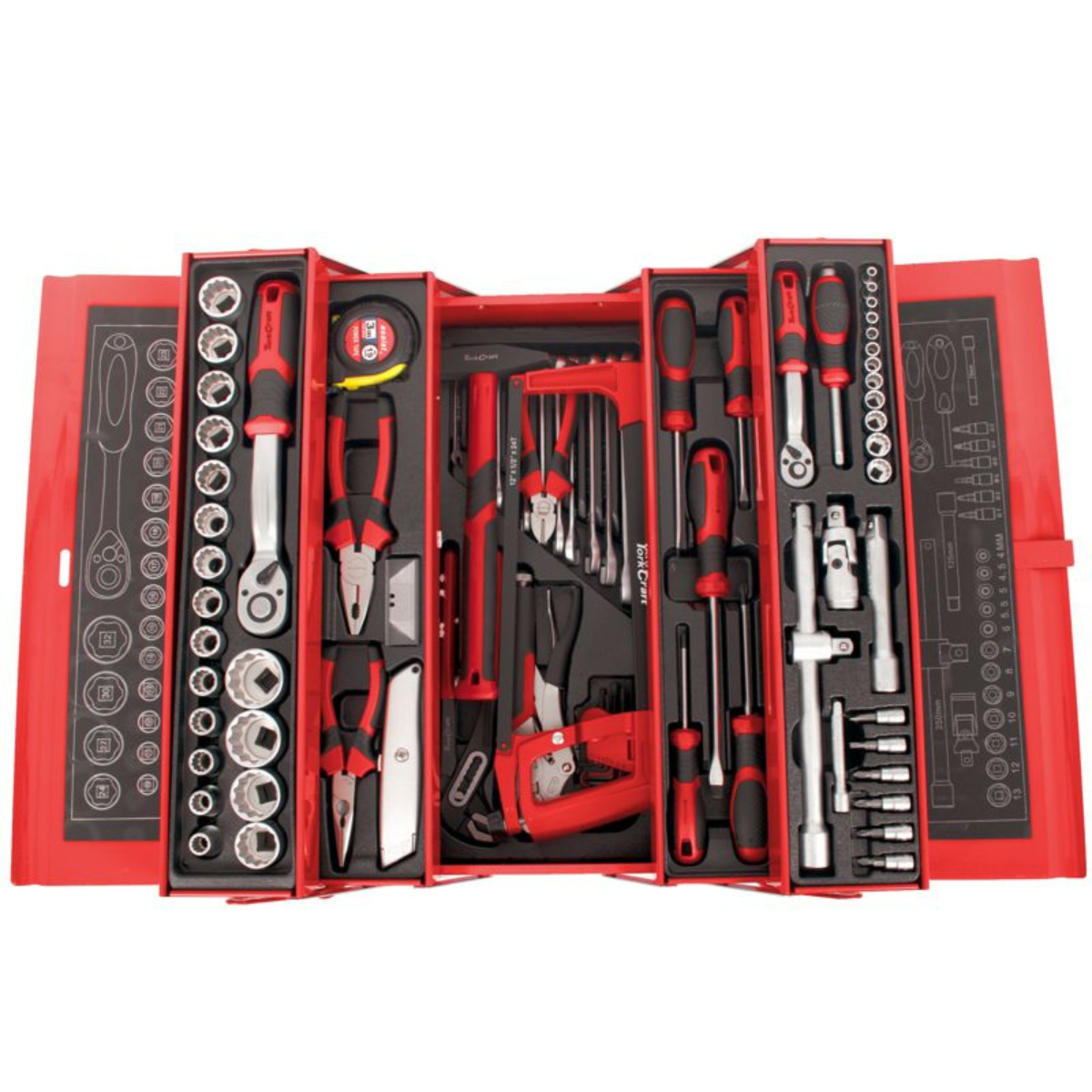 Tork Craft Tradesman Cantilever Tool Box 88Pc 5 X Tray 468X200X203Mm TCTB088