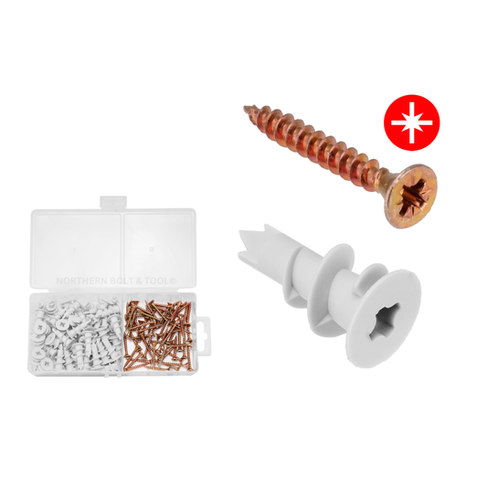 Wadfow Chipboard screw and anchors 120 Piece WXT1B01