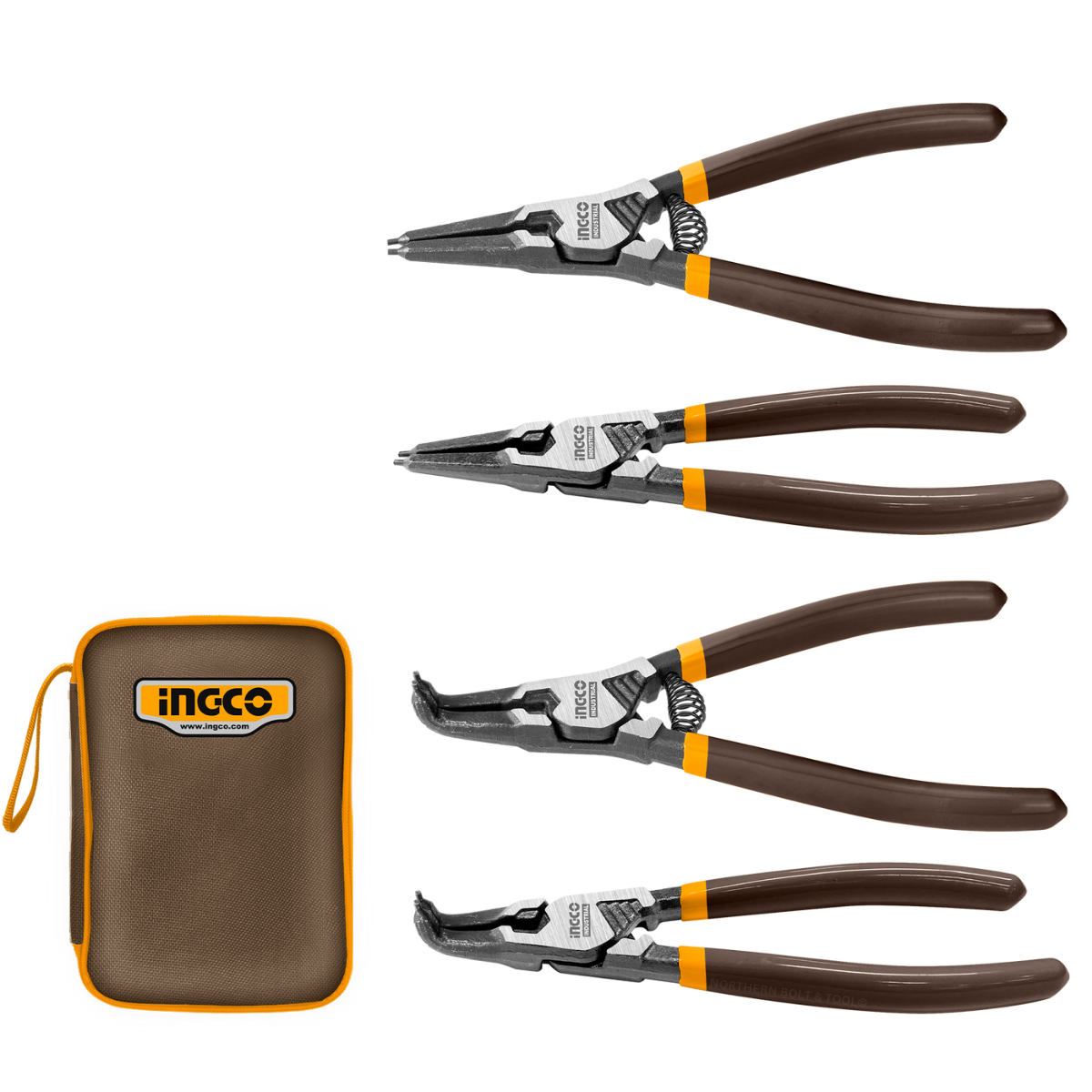 Ingco Circlip Plier 180mmSet 4Pc HCCPS26180