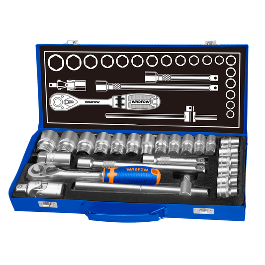Wadfow 1/2" Drive socket set 24 Piece WST2L24
