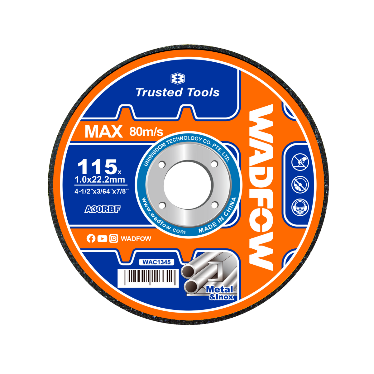 Wadfow Abrasive metal cutting disc 115mm WAC1345