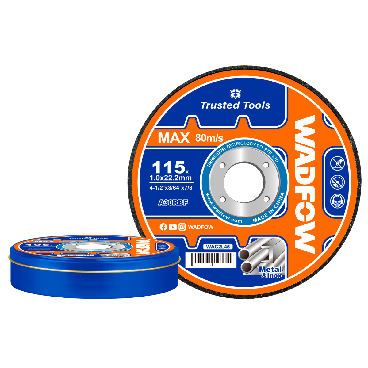 Wadfow Abrasive metal cutting disc 15Pcs Set 115mm WAC2L45