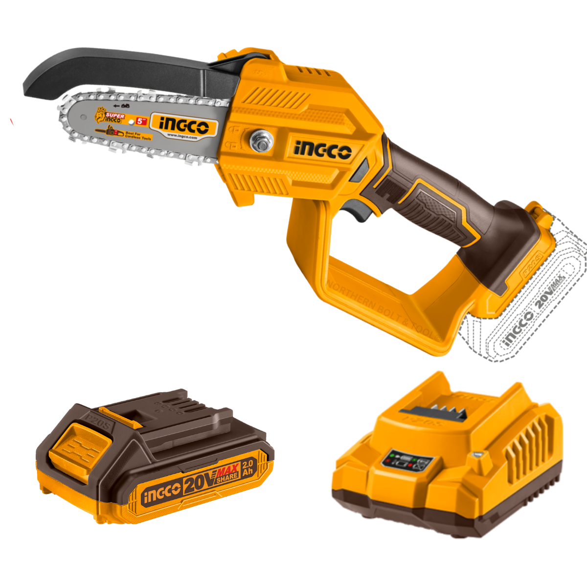 Ingco Cordless Pruner Saw 20V Kit CGSLI20581