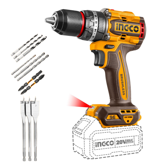 Ingco Cordless Impact Drill 96Nm Brushless 20V (Tool Only) CIDLI209681