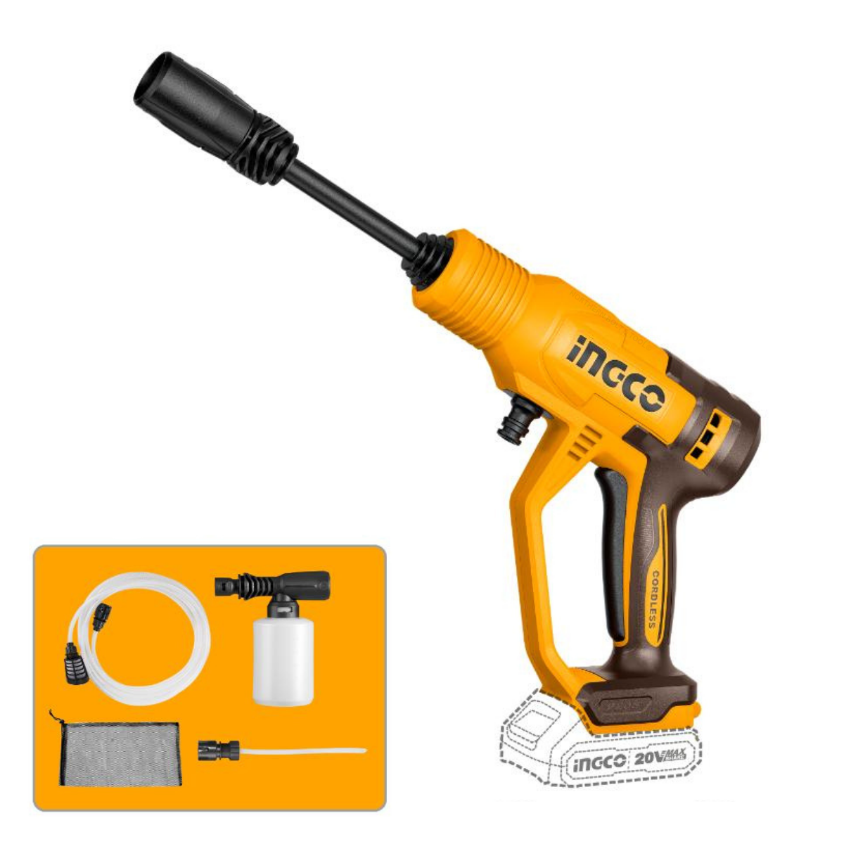 Ingco Cordless Pressure Washer 24.8 Bar Tool Only CPWLI2036