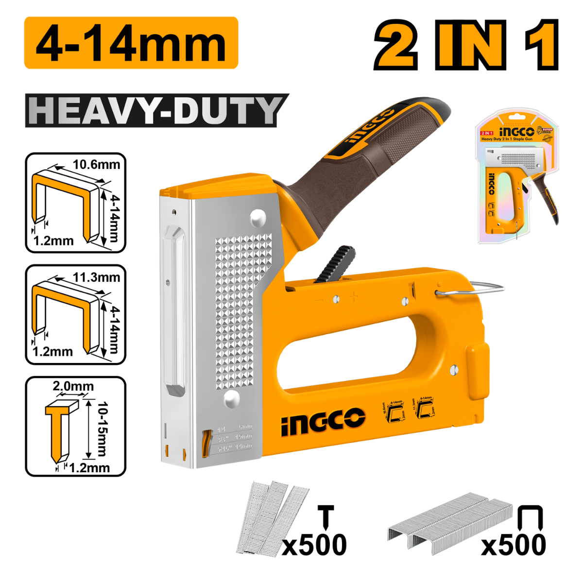 Ingco Staple Gun 2 in 1 Heavy Duty HSG1408