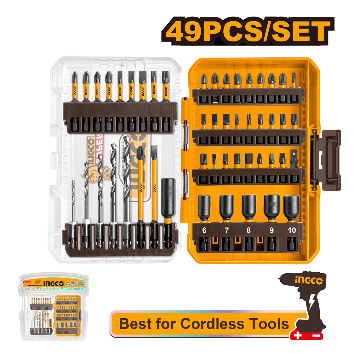 Ingco Screwdriver Impact Bit Set 49Pc AKDL24906