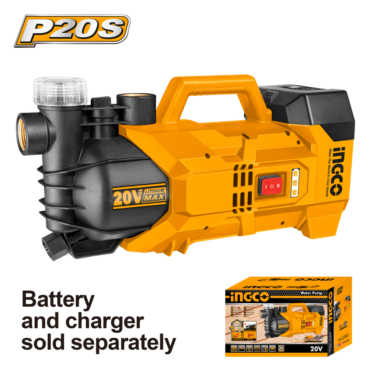 Ingco Cordless Water Pump 20V 47L/min (Tool only) GWPLI201801