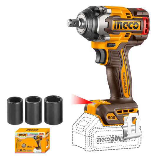 Ingco Cordless Impact Wrench 500Nm 20V (Tool Only) CIWLI20501