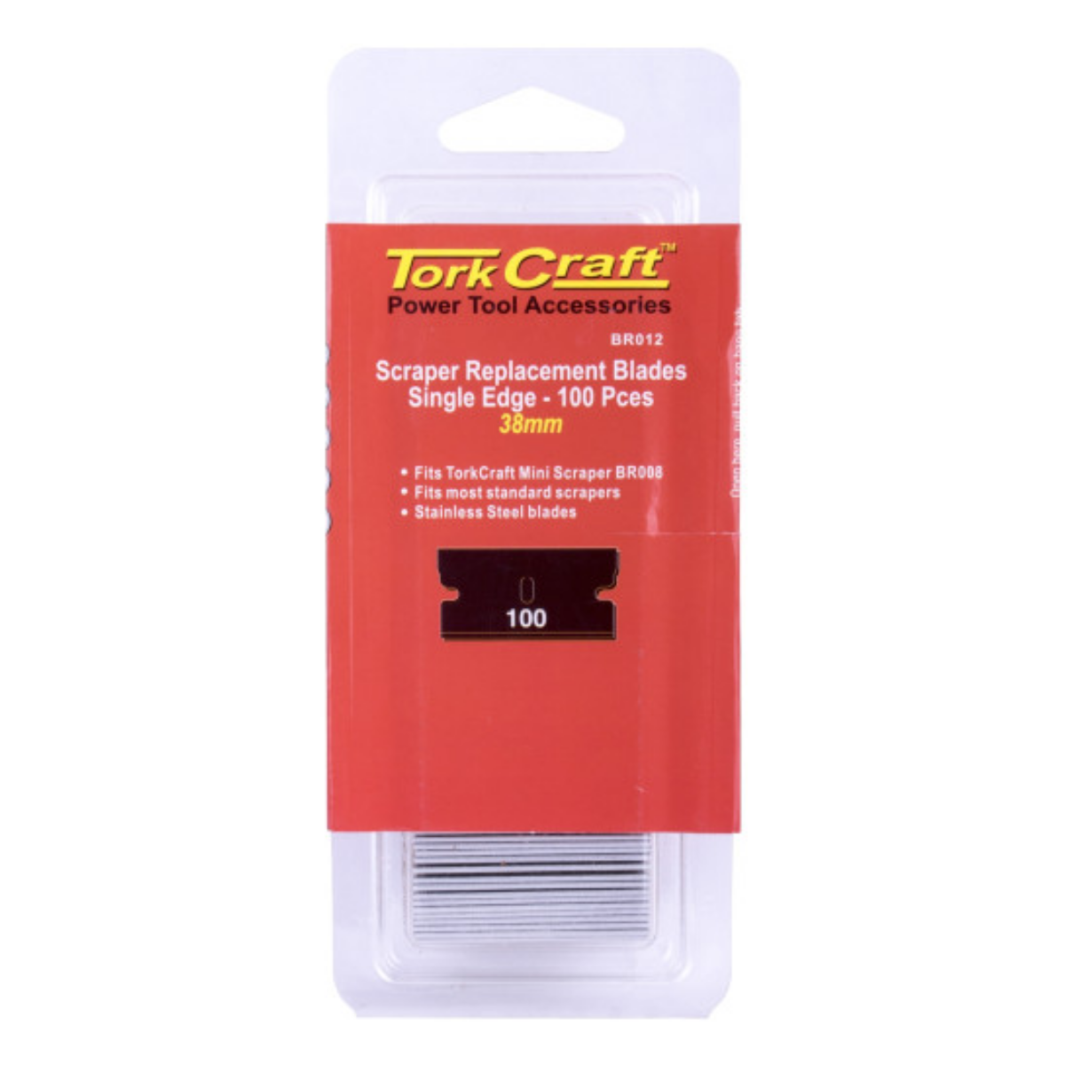 Tork Craft Scraper Replacement Blades 100 Pcs Per Pack - 38Mm BR012