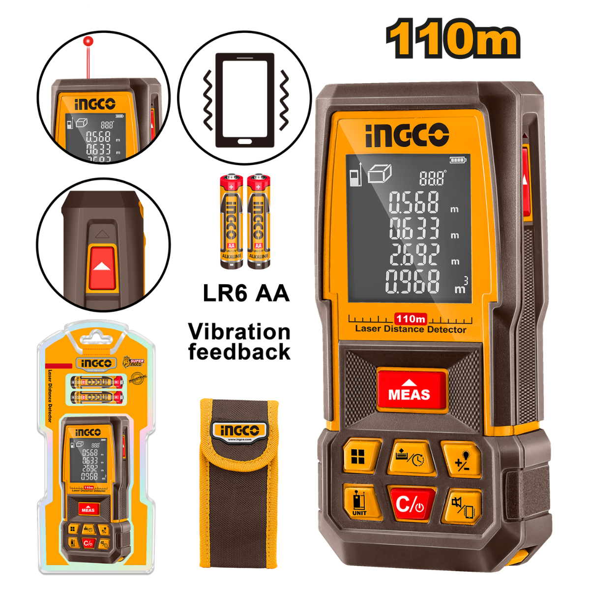 Ingco Laser Distance Meter 0.5-100M