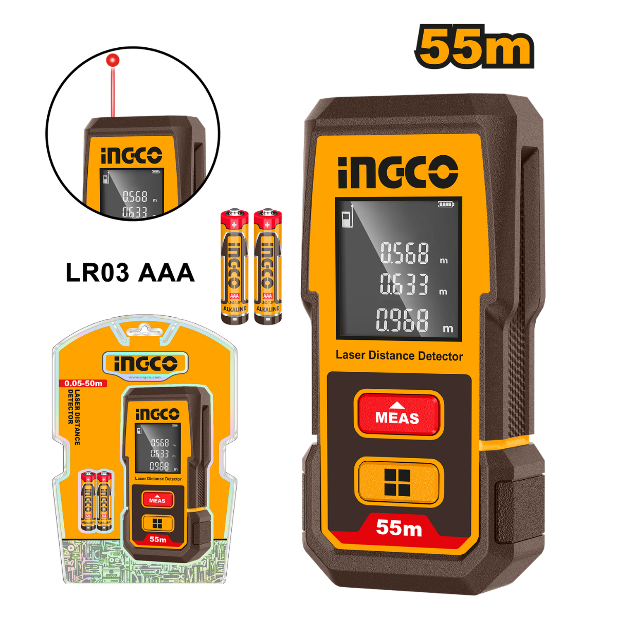 Ingco Laser Distance Meter 0.5-55M