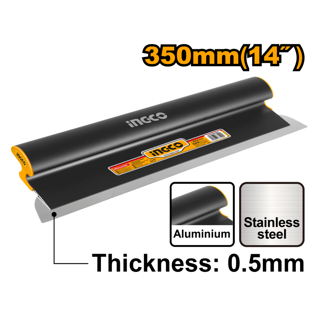 Ingco Drywall Skimming Blade Stainless Steel 14"