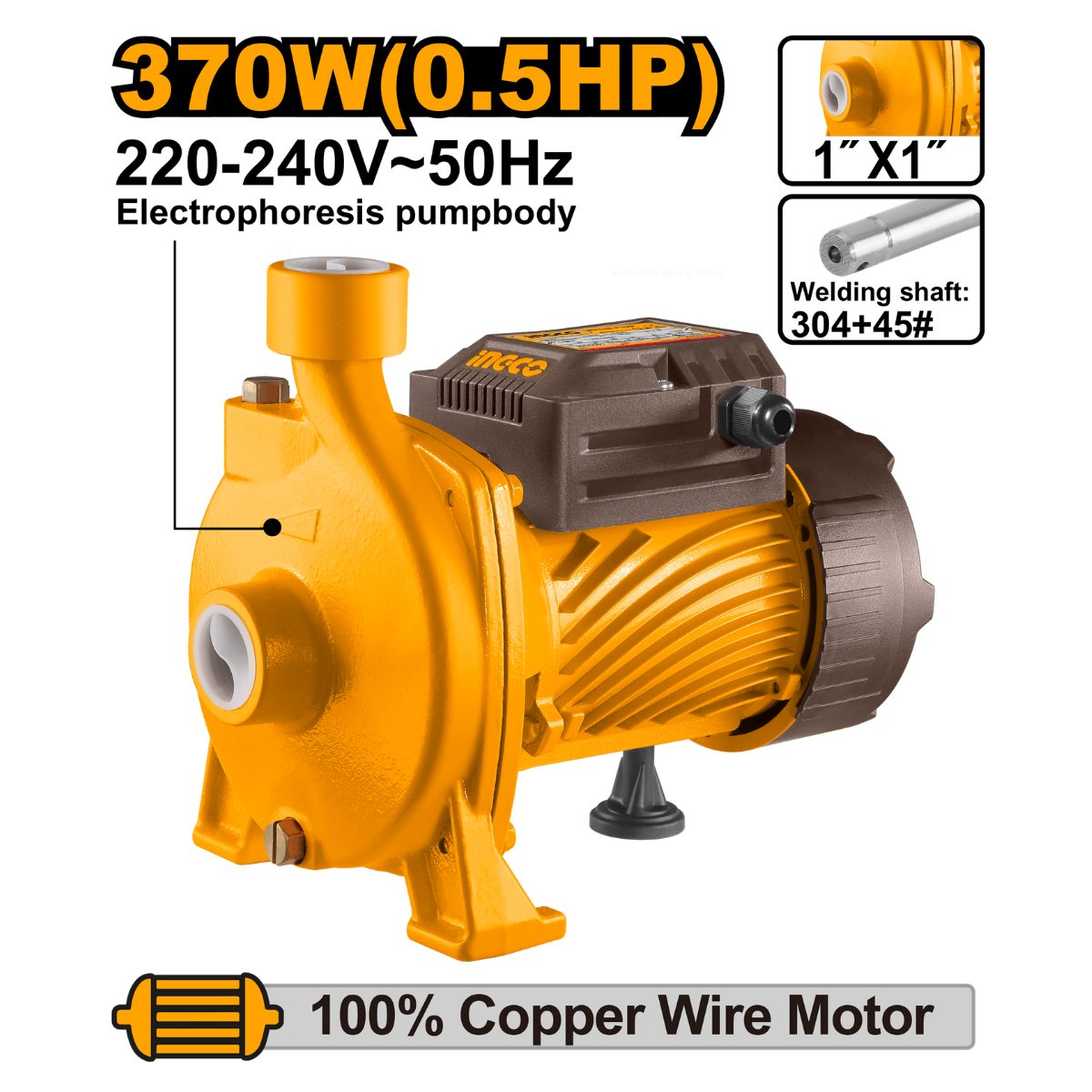 Ingco Centrifugal Water Pump 370W 90L/Min CPM37068