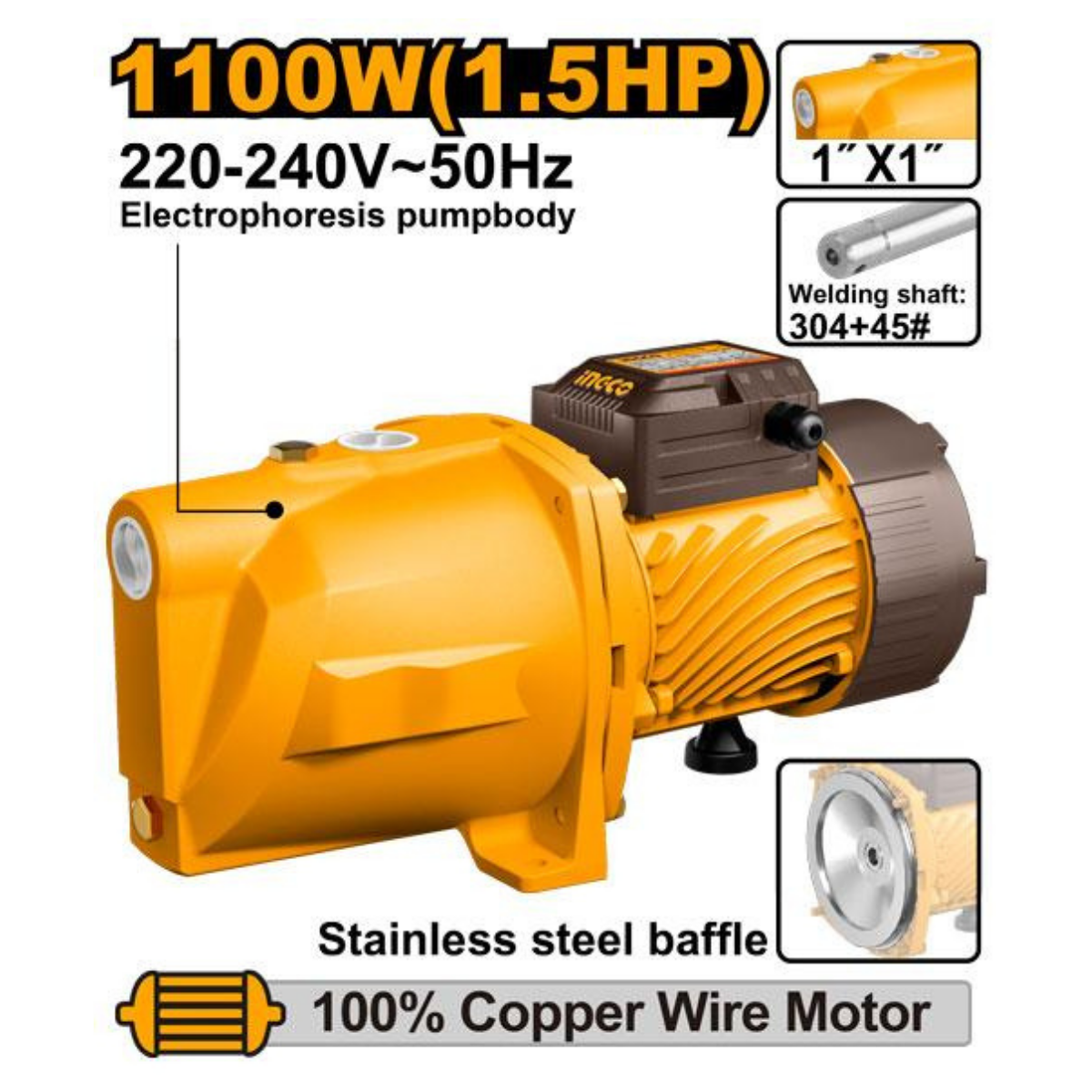 Ingco Pump Jet 1100W Maxflow 70L/Min JP110068