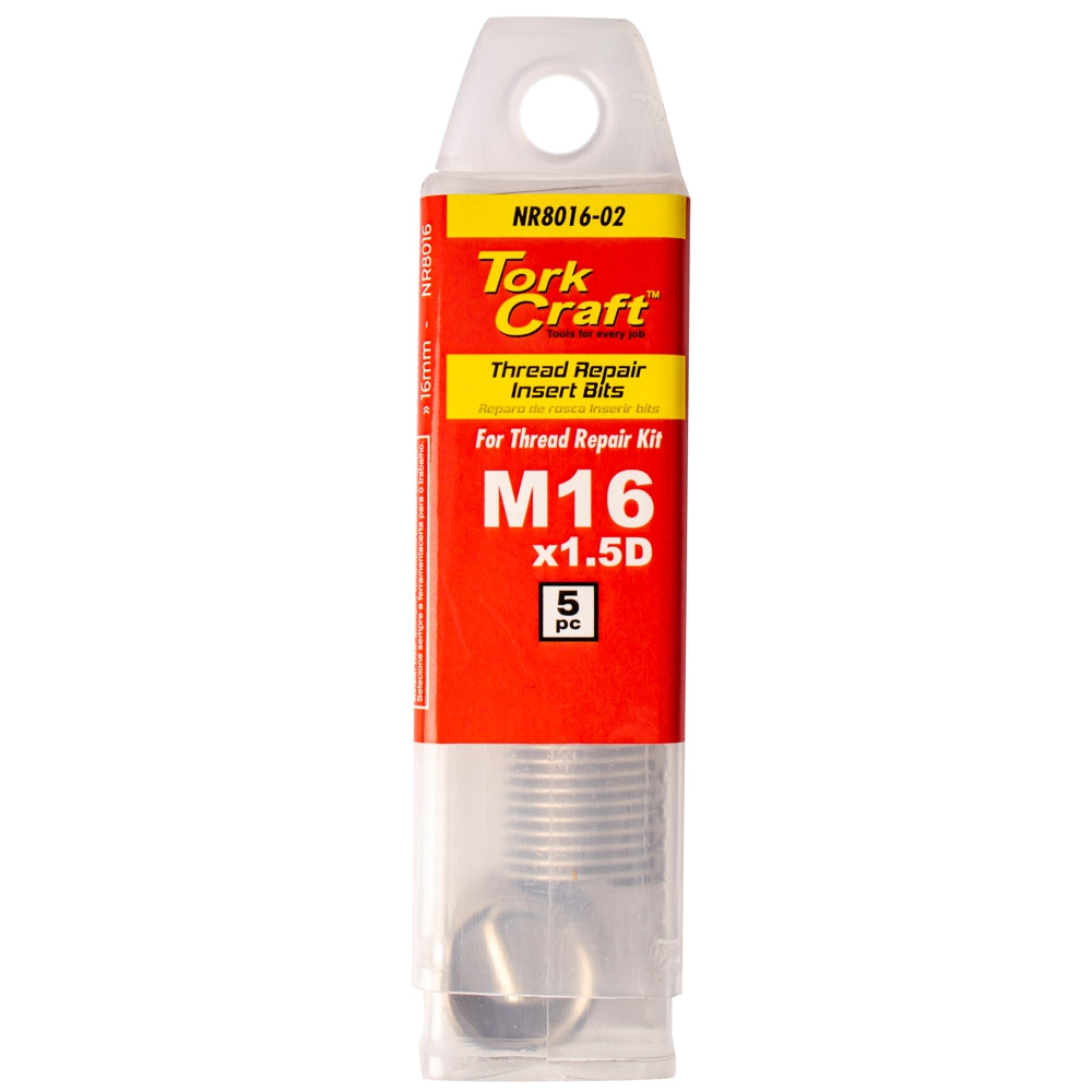 Tork Craft Thread Repair Kit M16 X 1.5D Replacement Inserts 5Pce