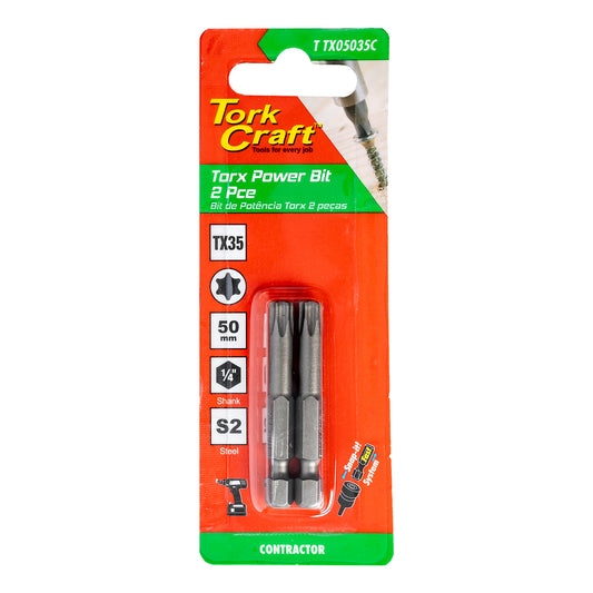 Tork Craft Torx Tx 35 Classic Power Bit 50Mm 2Pc Carded
