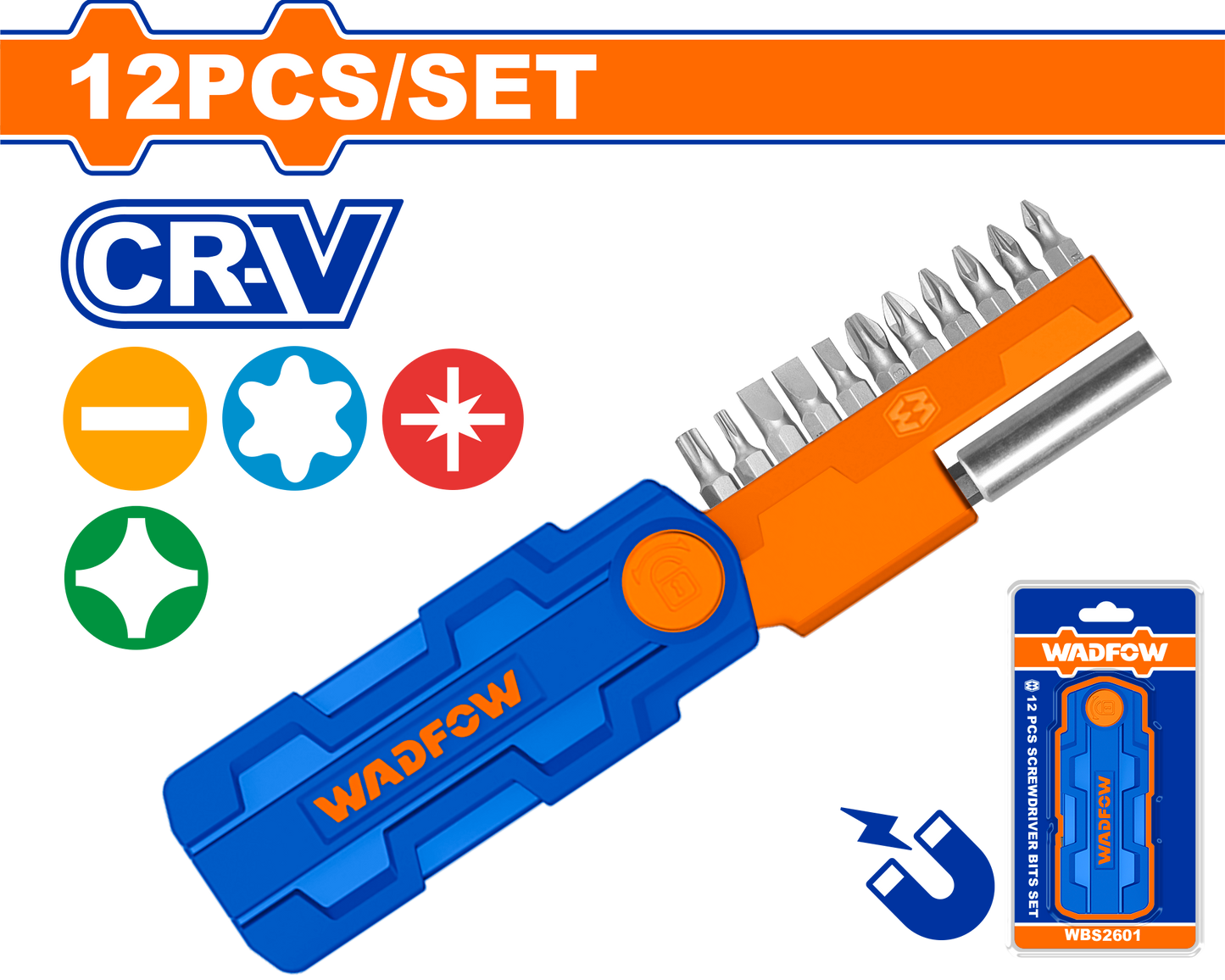 Wadfow Screwdriver bits set 12 Piece WBS2601