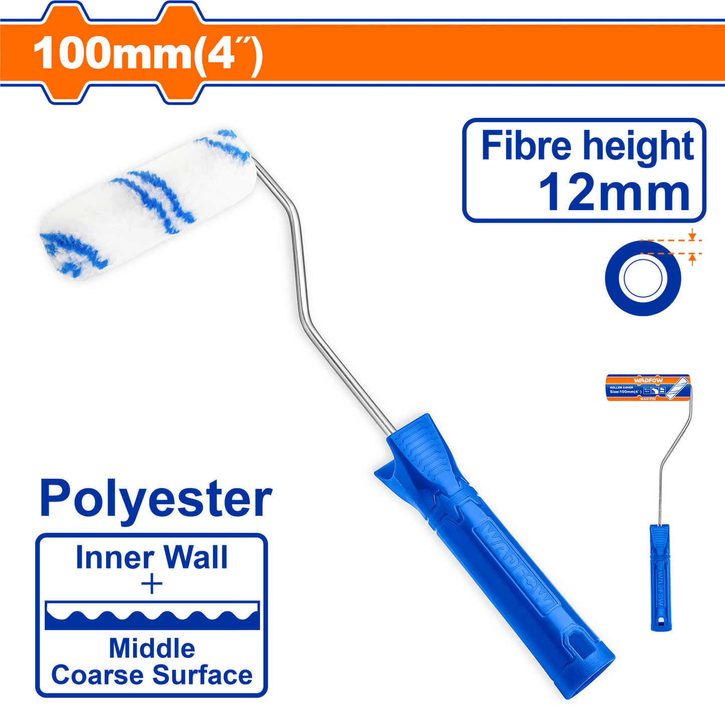 Wadfow Mini cylinder brush (Inner wall) 100mm WCB1904