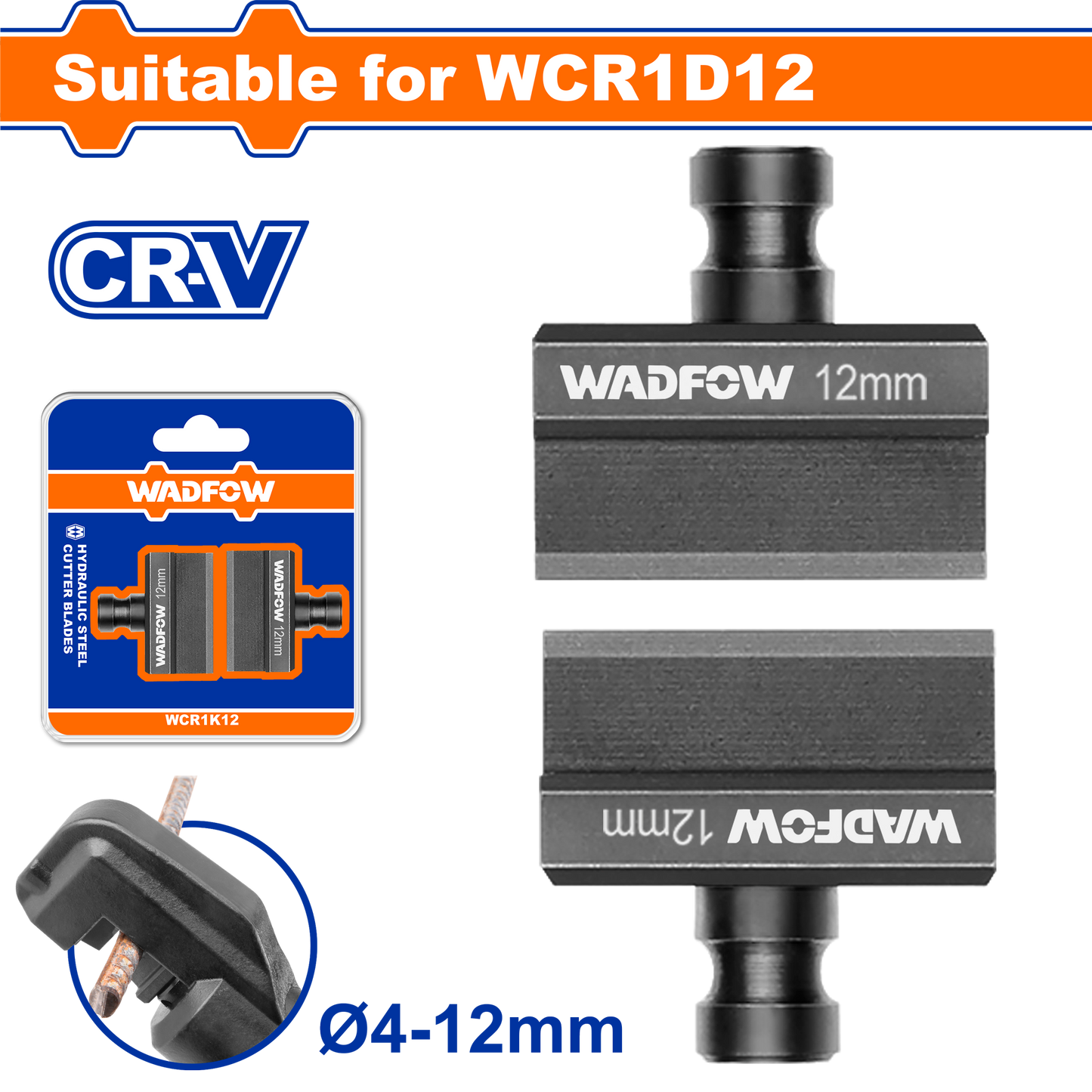 Wadfow Hydraulic steel cutter blades 12mm WCR1K12