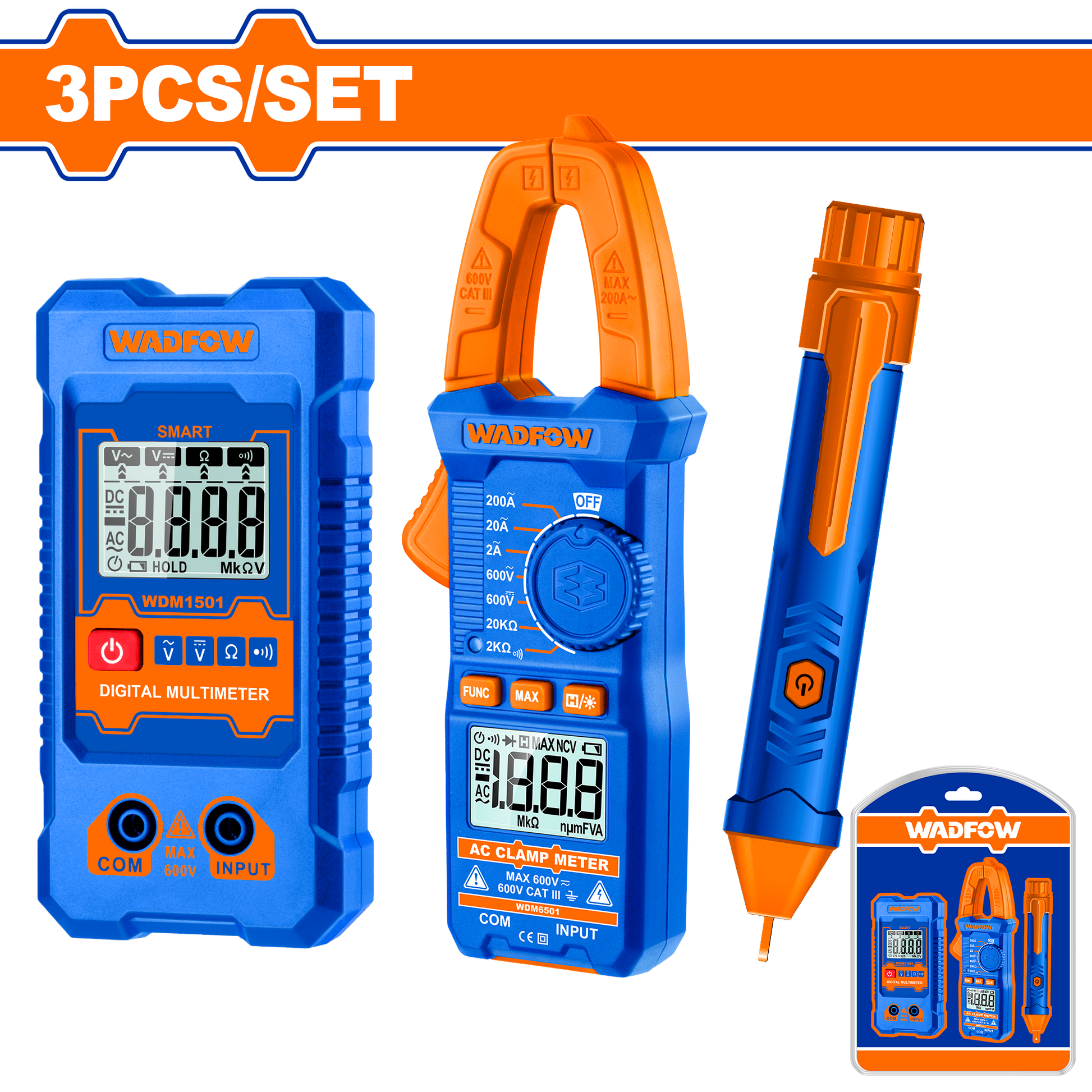 Wadfow Electrical test kit 3Pcs WDM94011