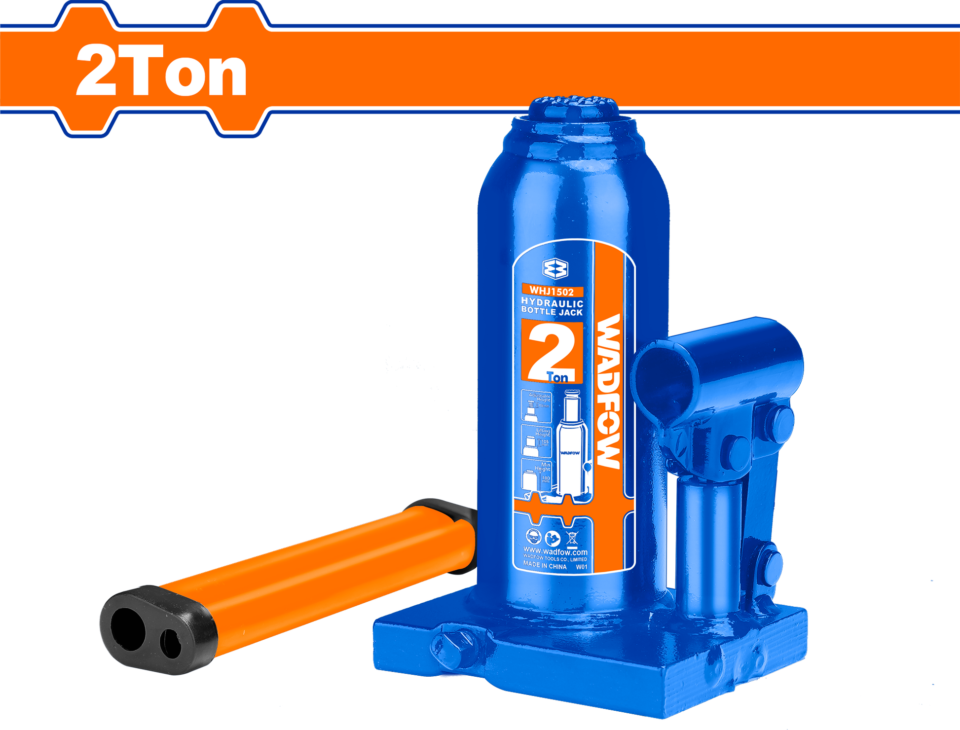 Wadfow Hydraulic bottle jack 2ton WHJ1502
