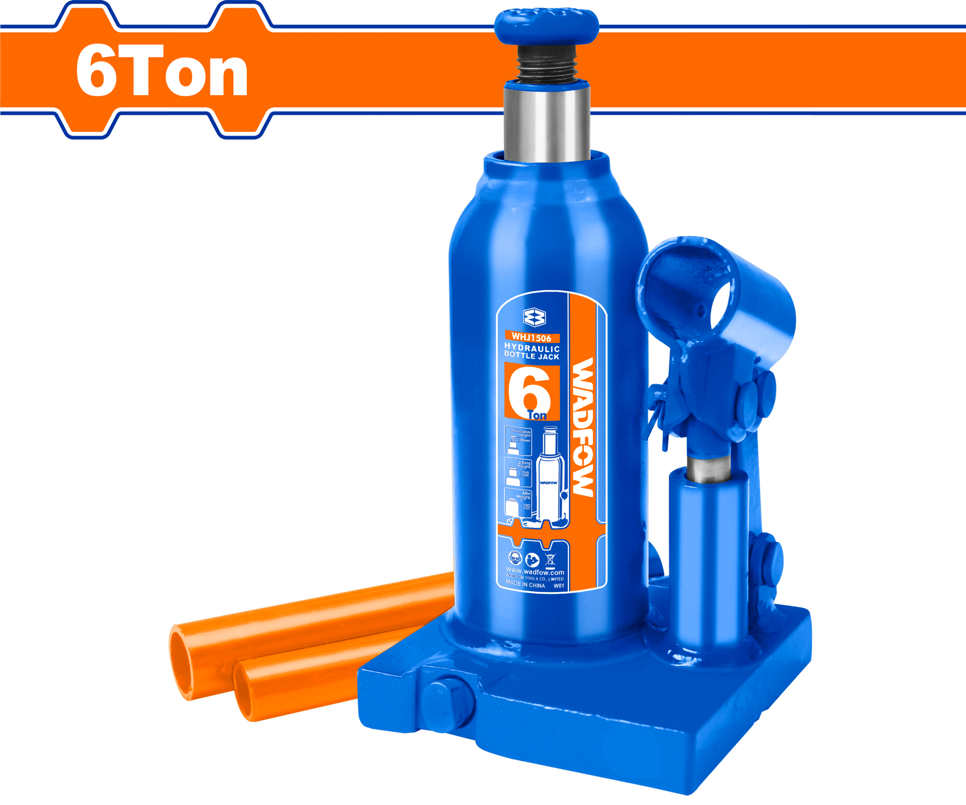 Wadfow Hydraulic bottle jack 6ton WHJ1506