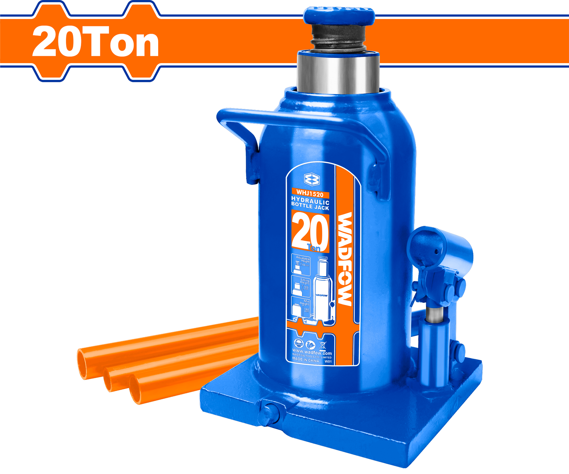 Wadfow Hydraulic bottle jack 20ton WHJ1520