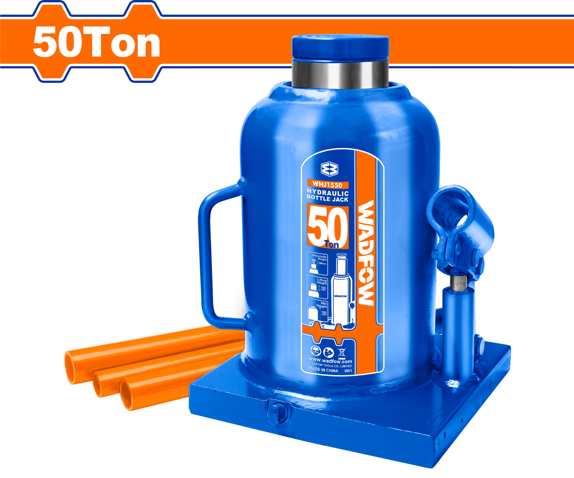 Wadfow Hydraulic bottle jack 50ton WHJ1550