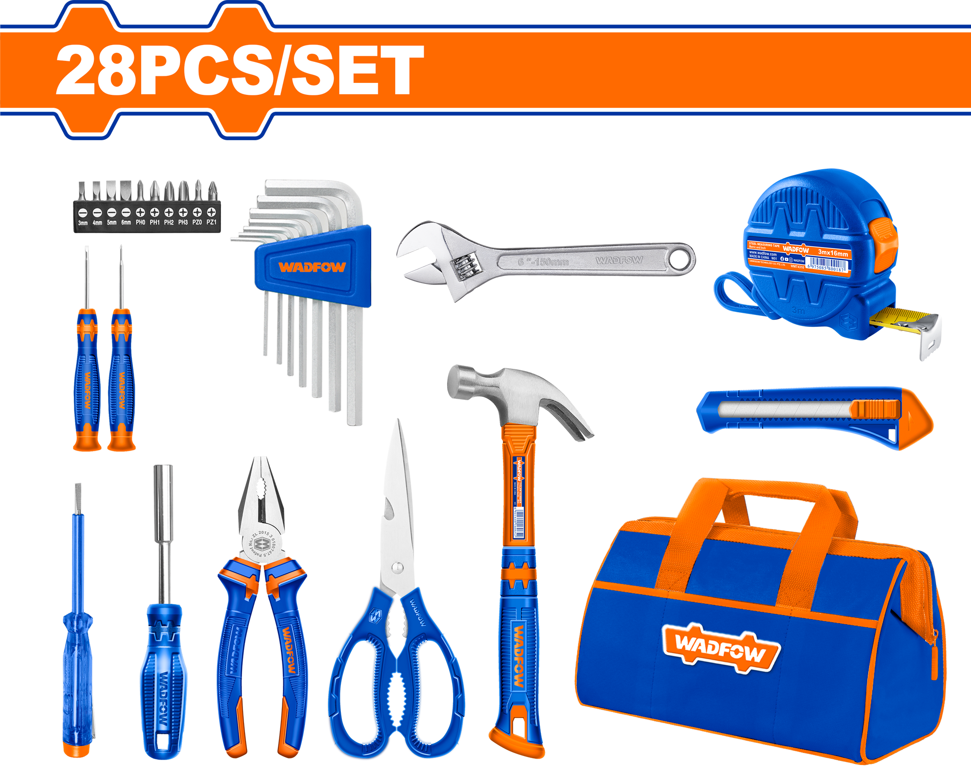 Wadfow 28 Piece hand tools set WHS1M28