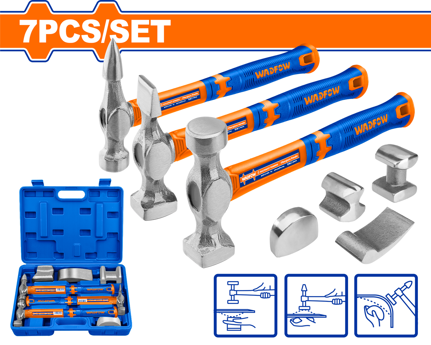 Wadfow Body And Fender Hammer Set 7 Piece WHZ1D07