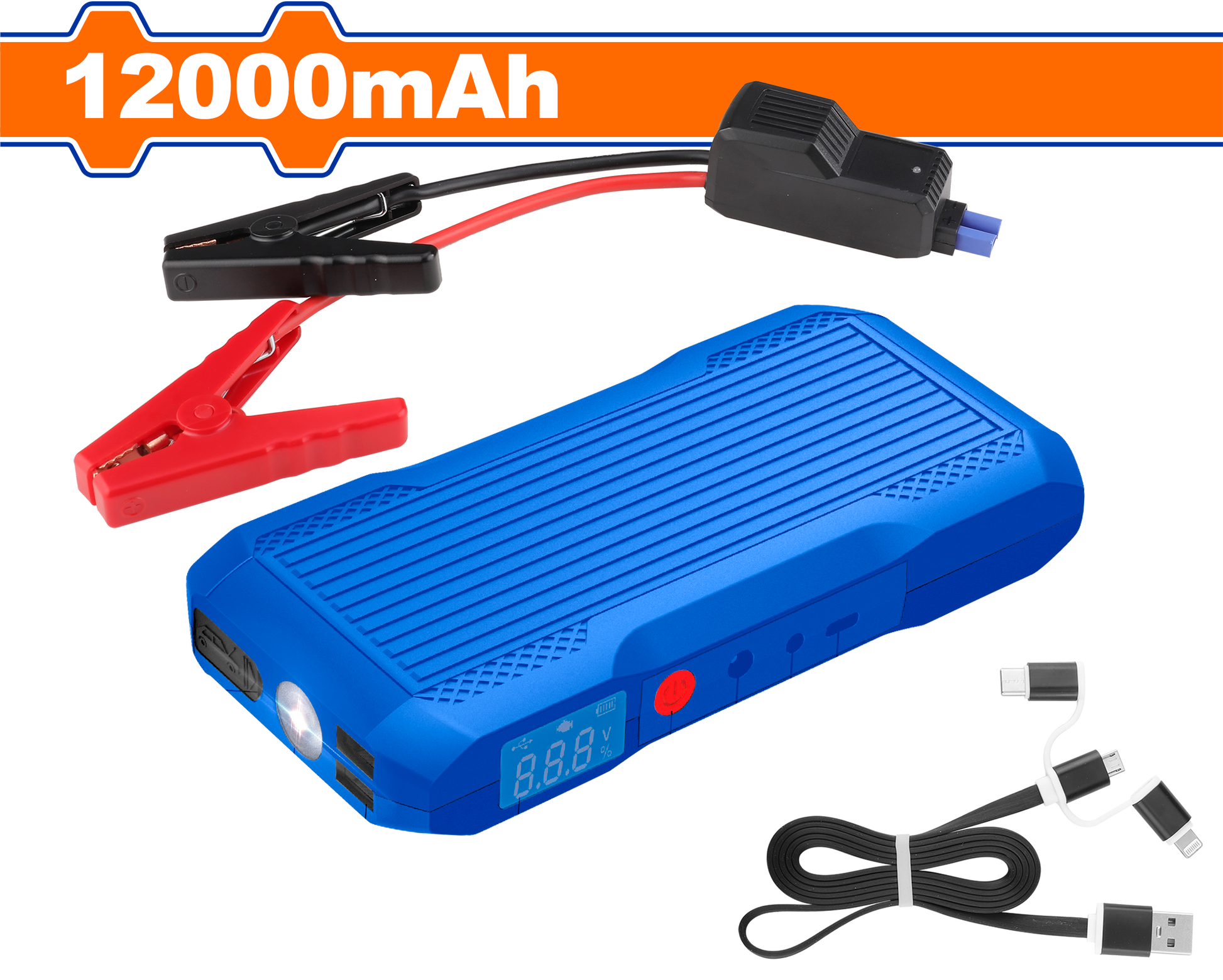 Wadfow Lithium-Ion jump starter 12000mAh WLY1512