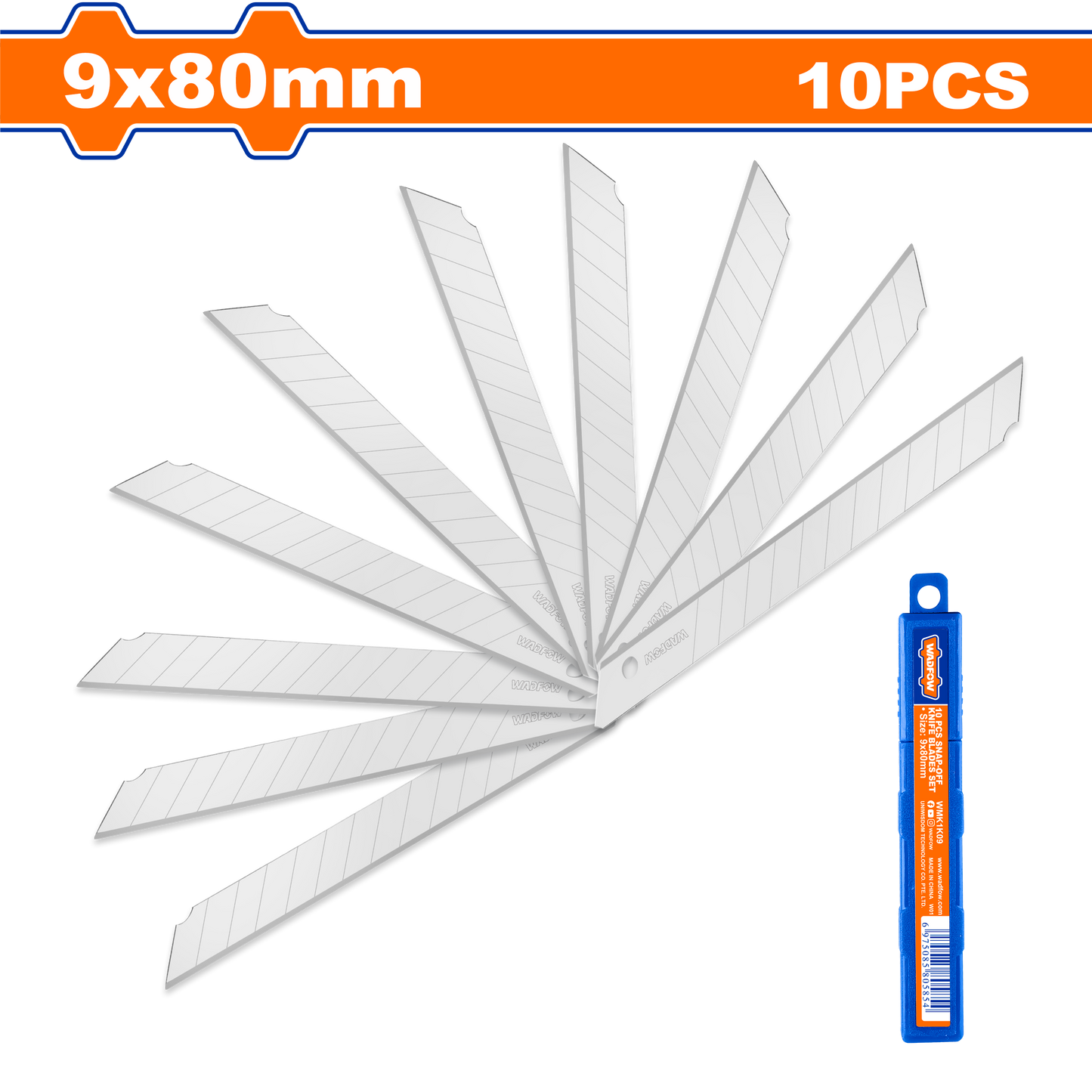 Wadfow Snap-off knife blades set 10 Piece WMK1K09