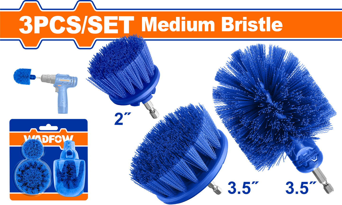 Wadfow Medium bristle brush set 3 Piece WND2403